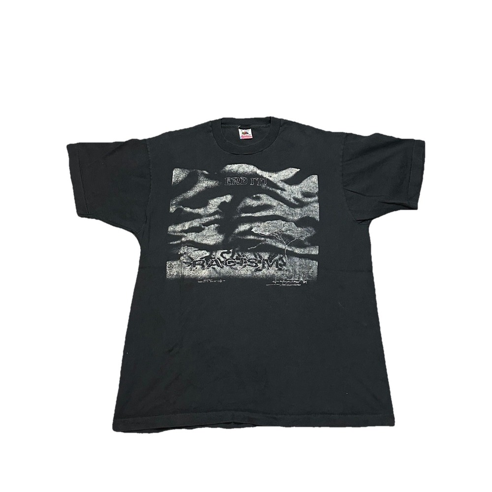 Vintage Secret Society "End It Racism" T Shirt 90s Fruit‎ Of The Loom  XL Fader